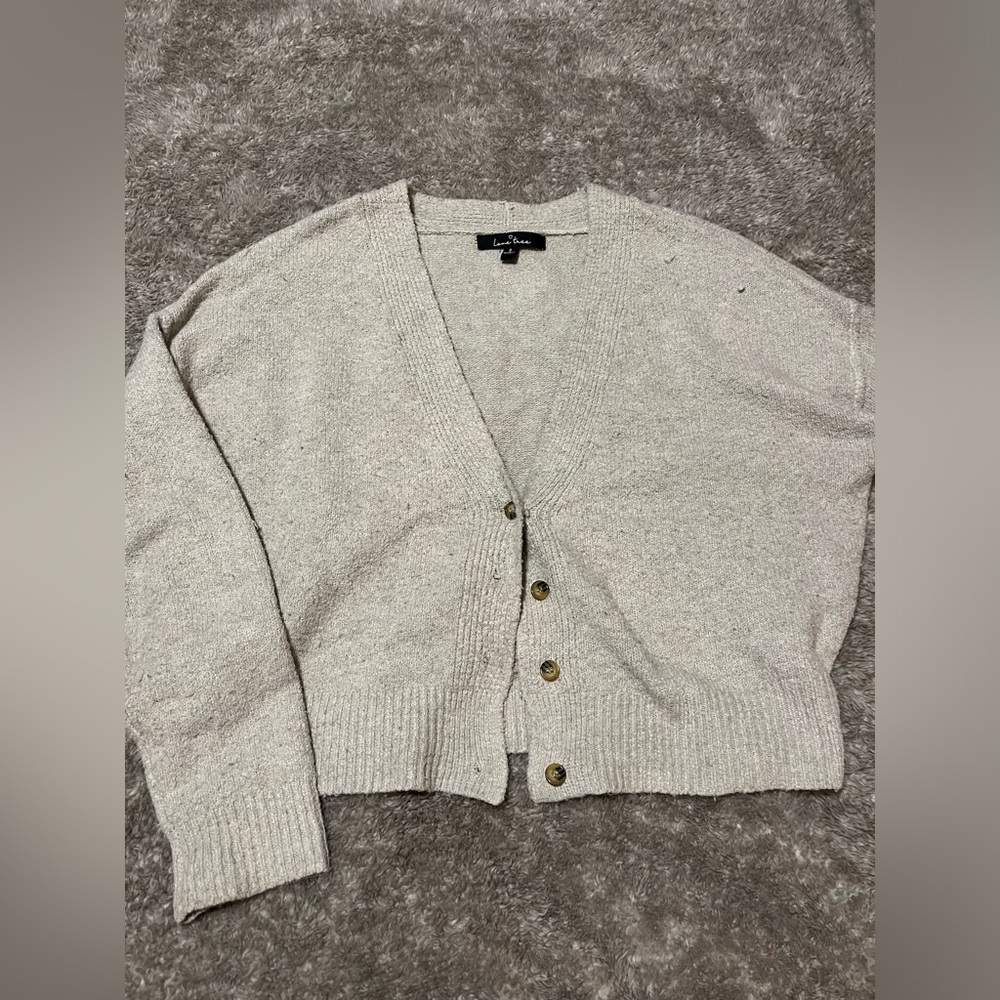 Lou & Grey Women's Cream Cardigan Sweater